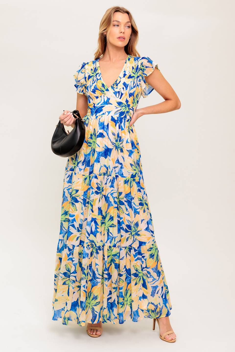ECHOES OF YOU FLORAL WOVEN MAXI DRESS Flying Tomato